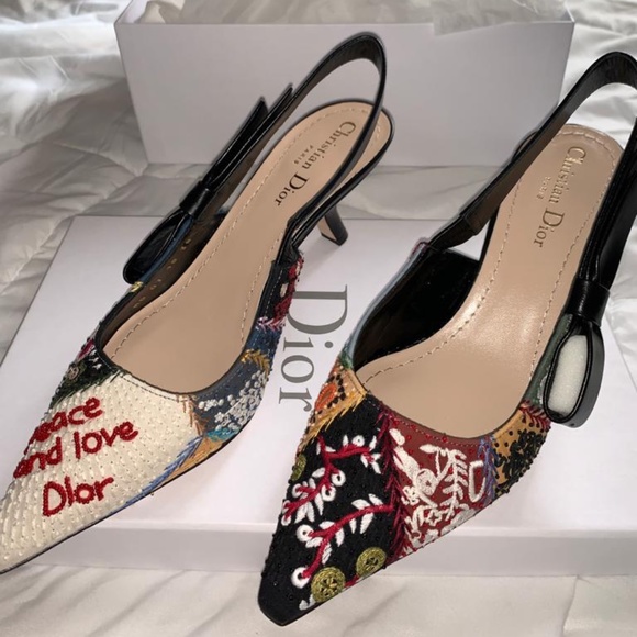Dior Shoes - CHRISTIAN DIOR Peace and Love Slingback Pumps Size: 8 | IT 38